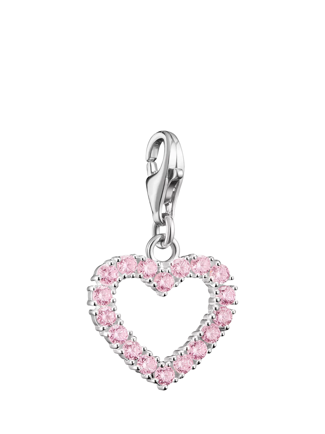 Thomas Sabo pink zirconia heart charm 20mm, imported from the UK
