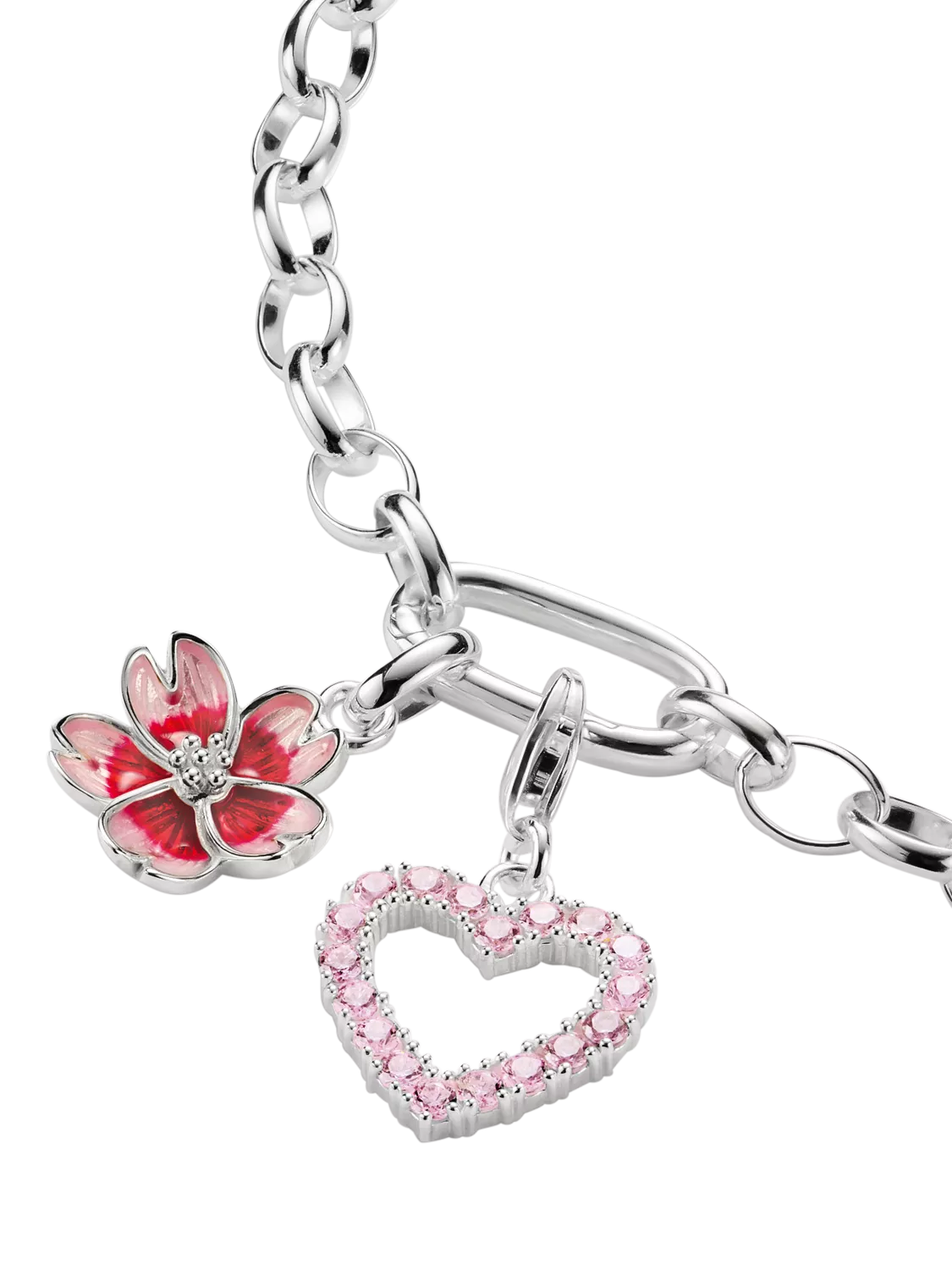 Thomas Sabo pink zirconia heart charm 20mm, imported from the UK