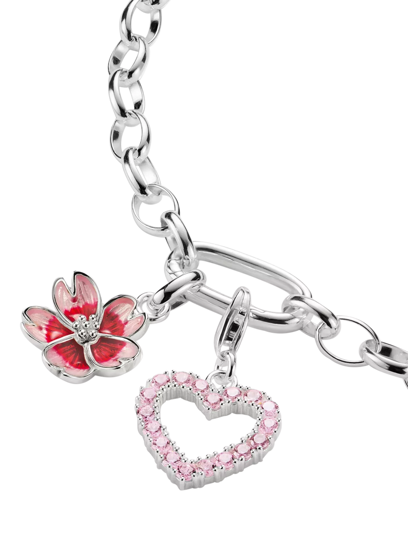 Thomas Sabo pink zirconia heart charm 20mm, imported from the UK