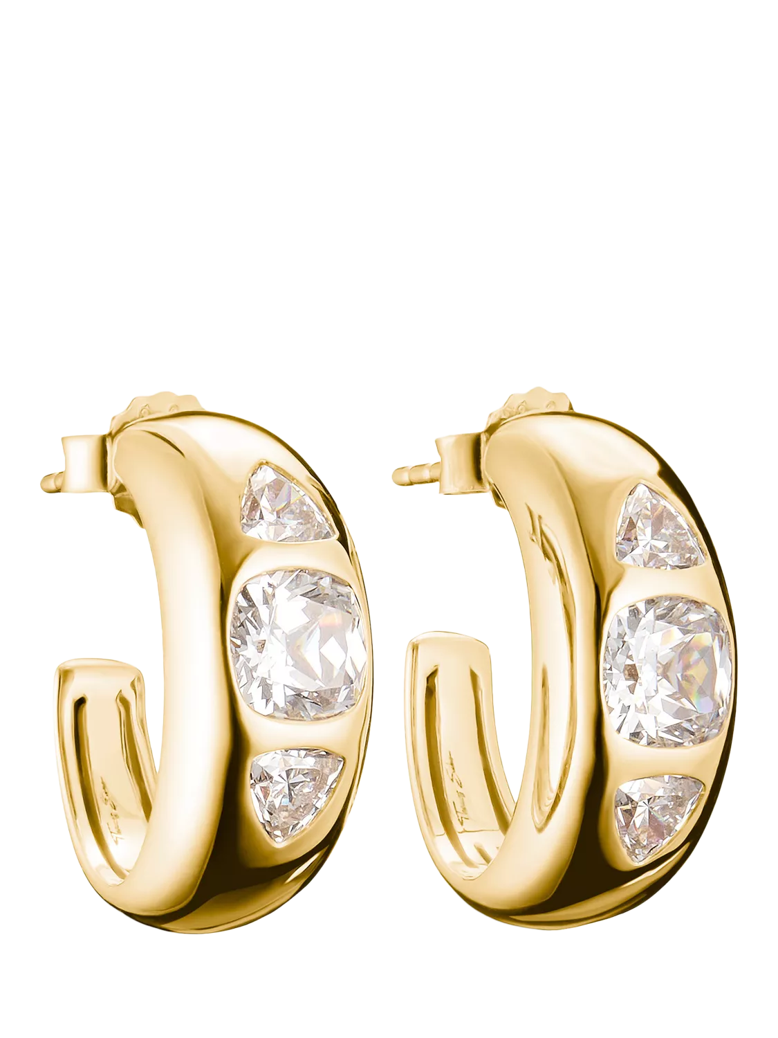 THOMAS SABO gold-plated hoop earrings, H20mm (British brand)