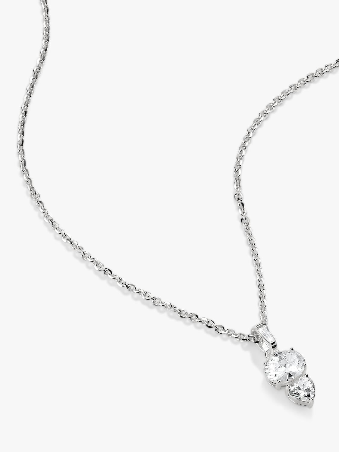 THOMAS SABO oval and heart zirconia necklace silver, UK version