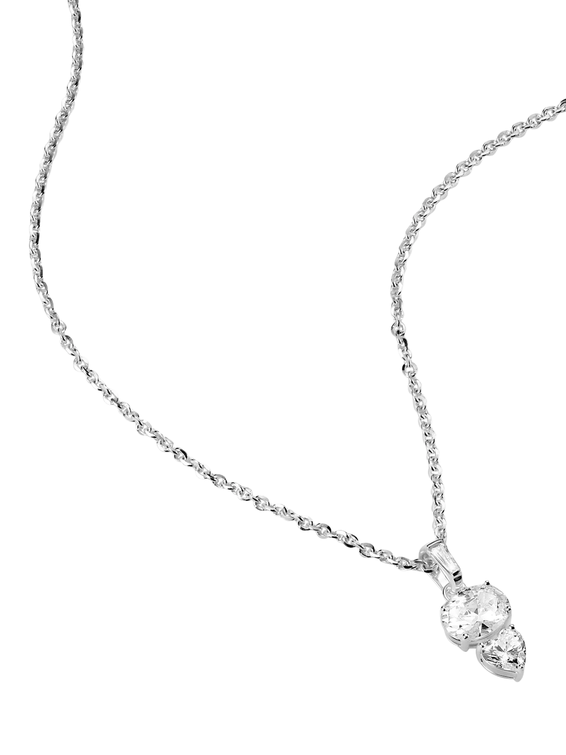 THOMAS SABO oval and heart zirconia necklace silver, UK version