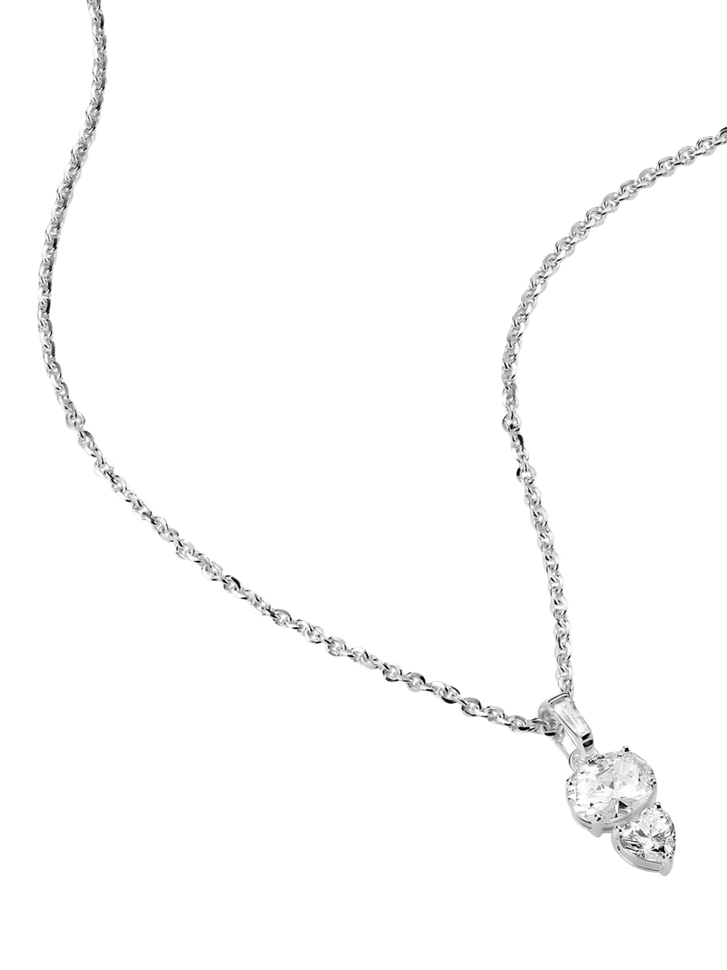 THOMAS SABO oval and heart zirconia necklace silver, UK version
