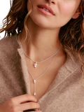 THOMAS SABO oval and heart zirconia necklace silver, UK version