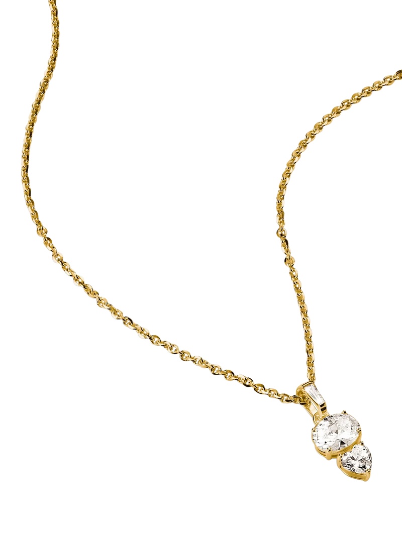 Thomas Sabo oval and heart zirconia necklace, UK version