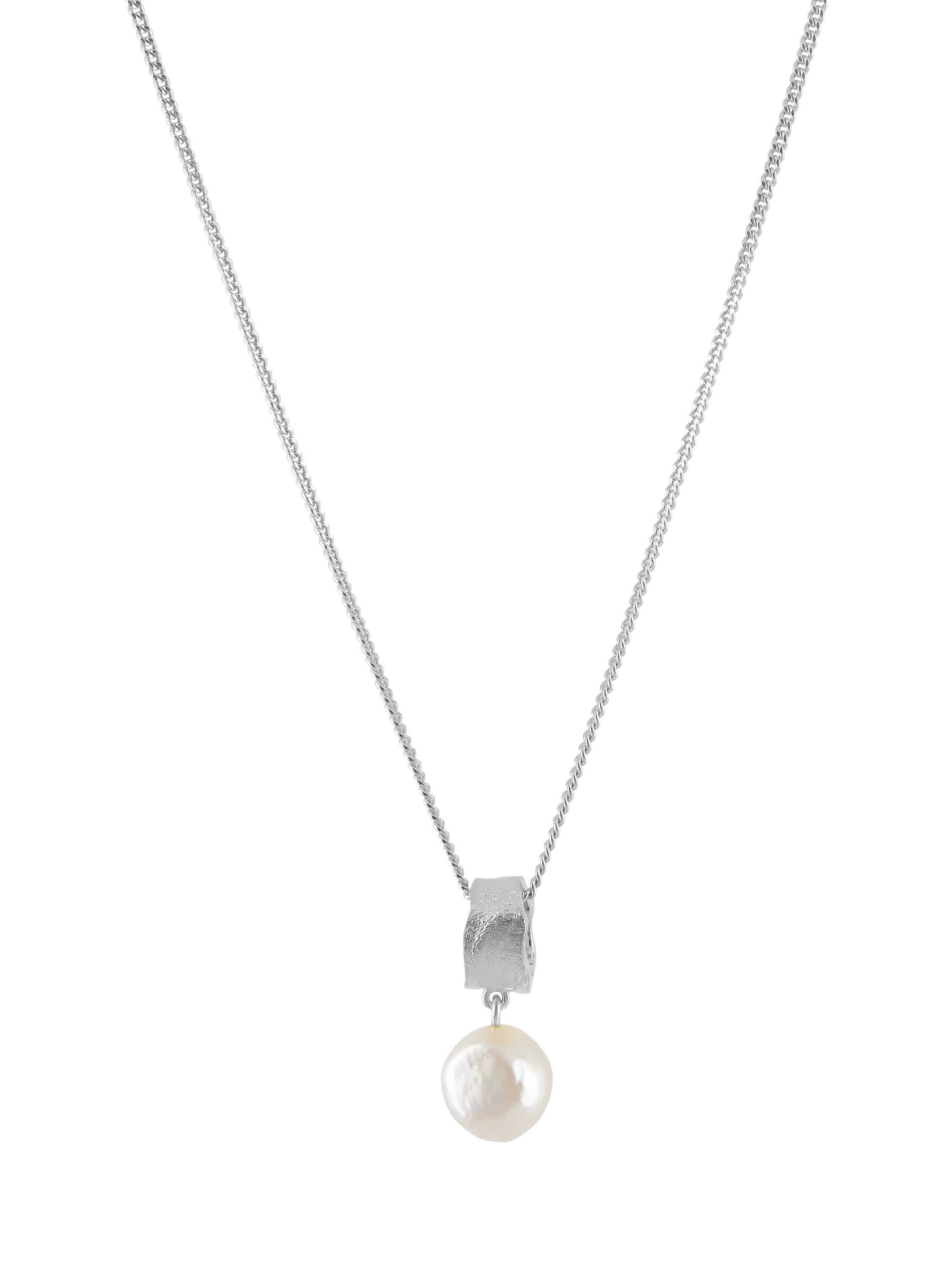 TUTTI freshwater pearl pendant necklace silver - British product