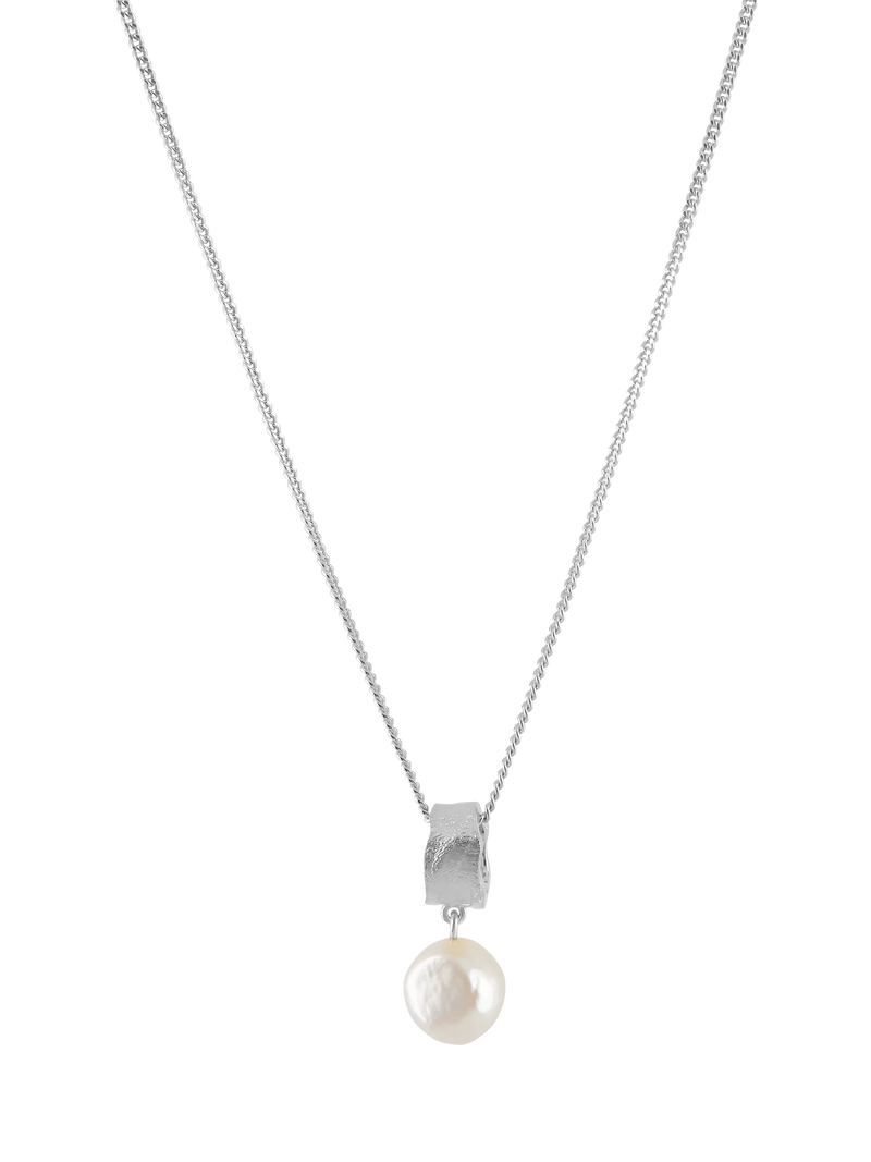 TUTTI freshwater pearl pendant necklace silver - British product