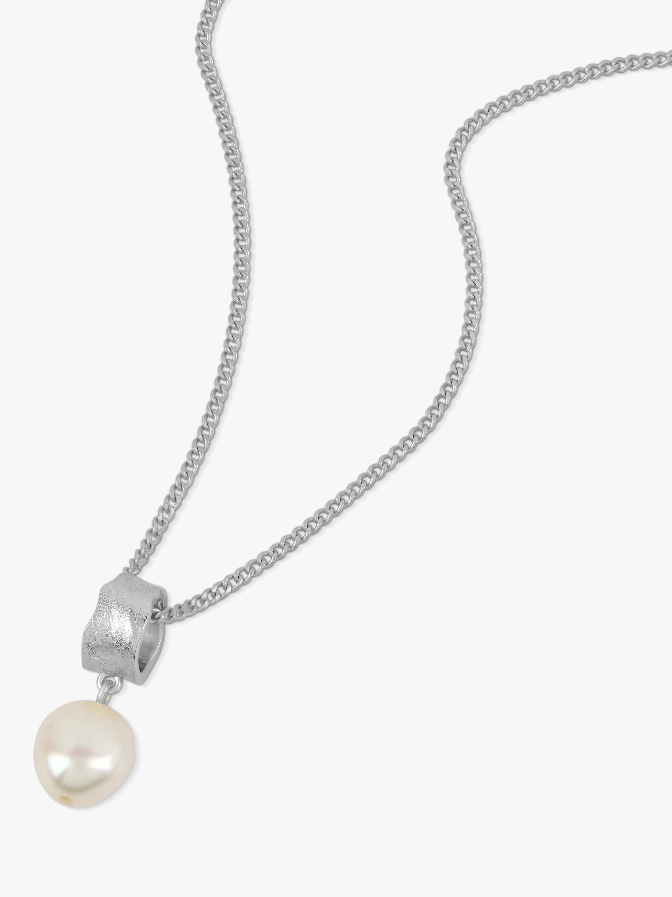 TUTTI freshwater pearl pendant necklace silver - British product