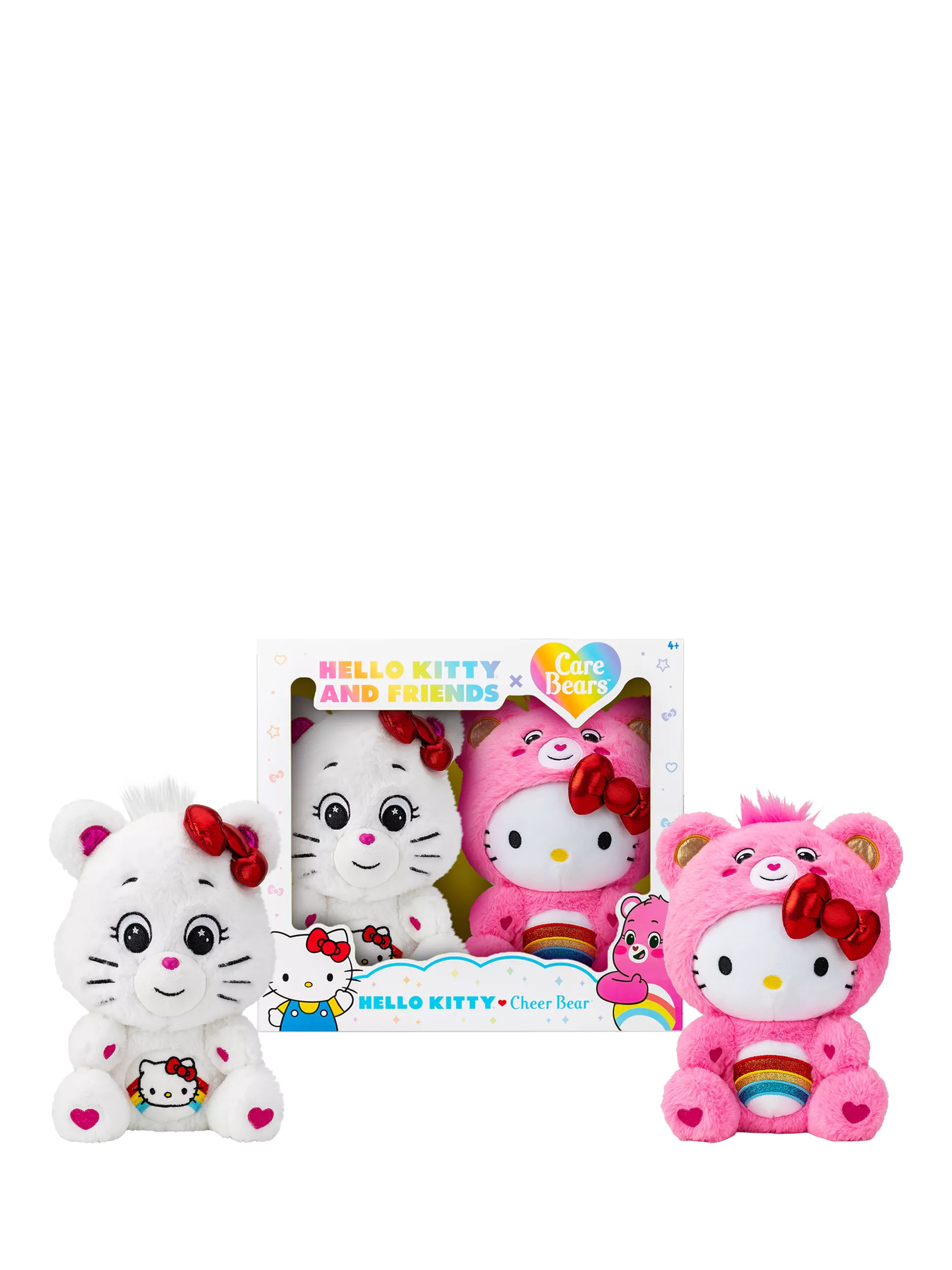 Care Bears Hello Kitty and Cheer Bear plush duo 25cm, UK version