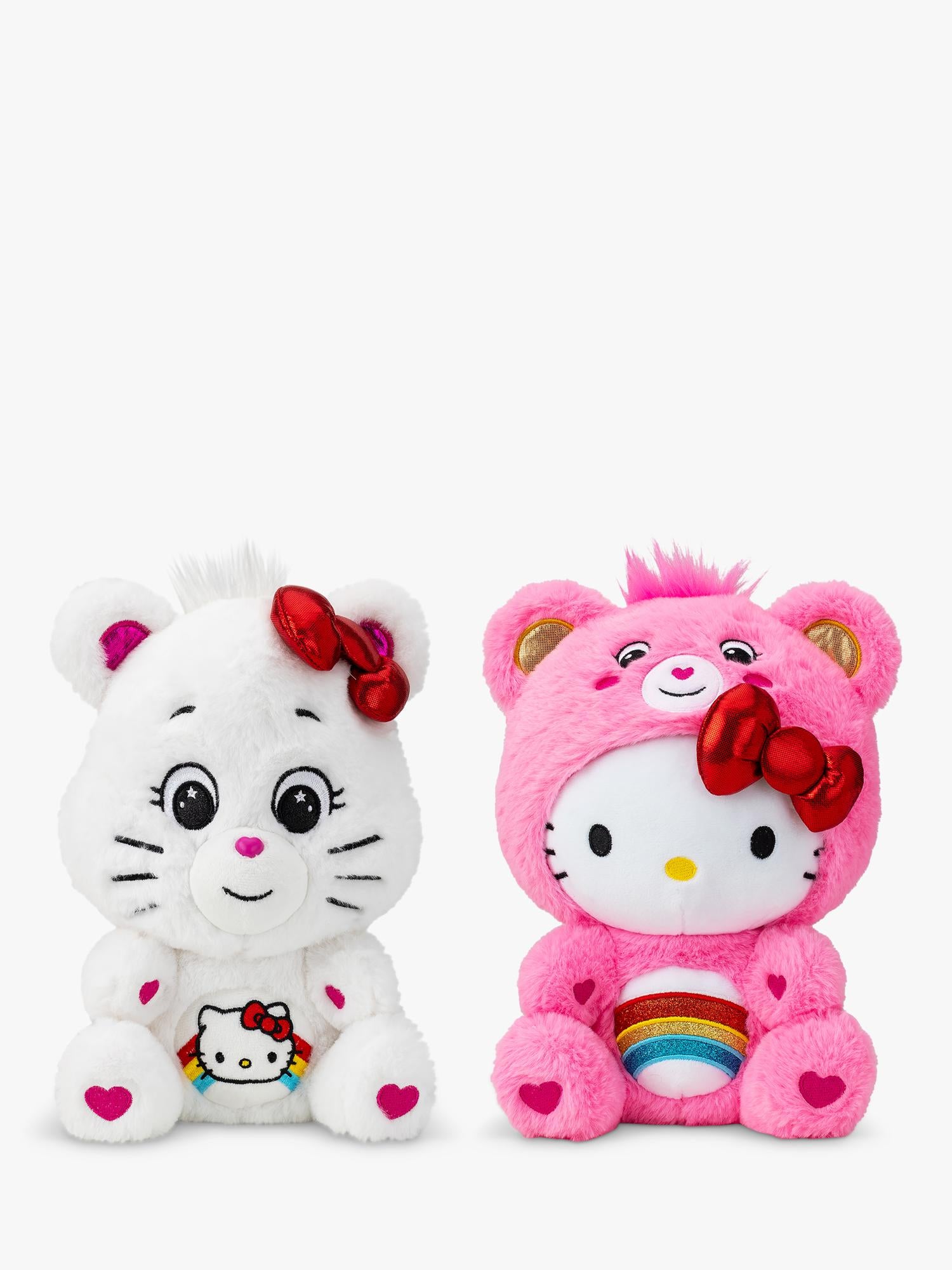 Care Bears Hello Kitty and Cheer Bear plush duo 25cm, UK version