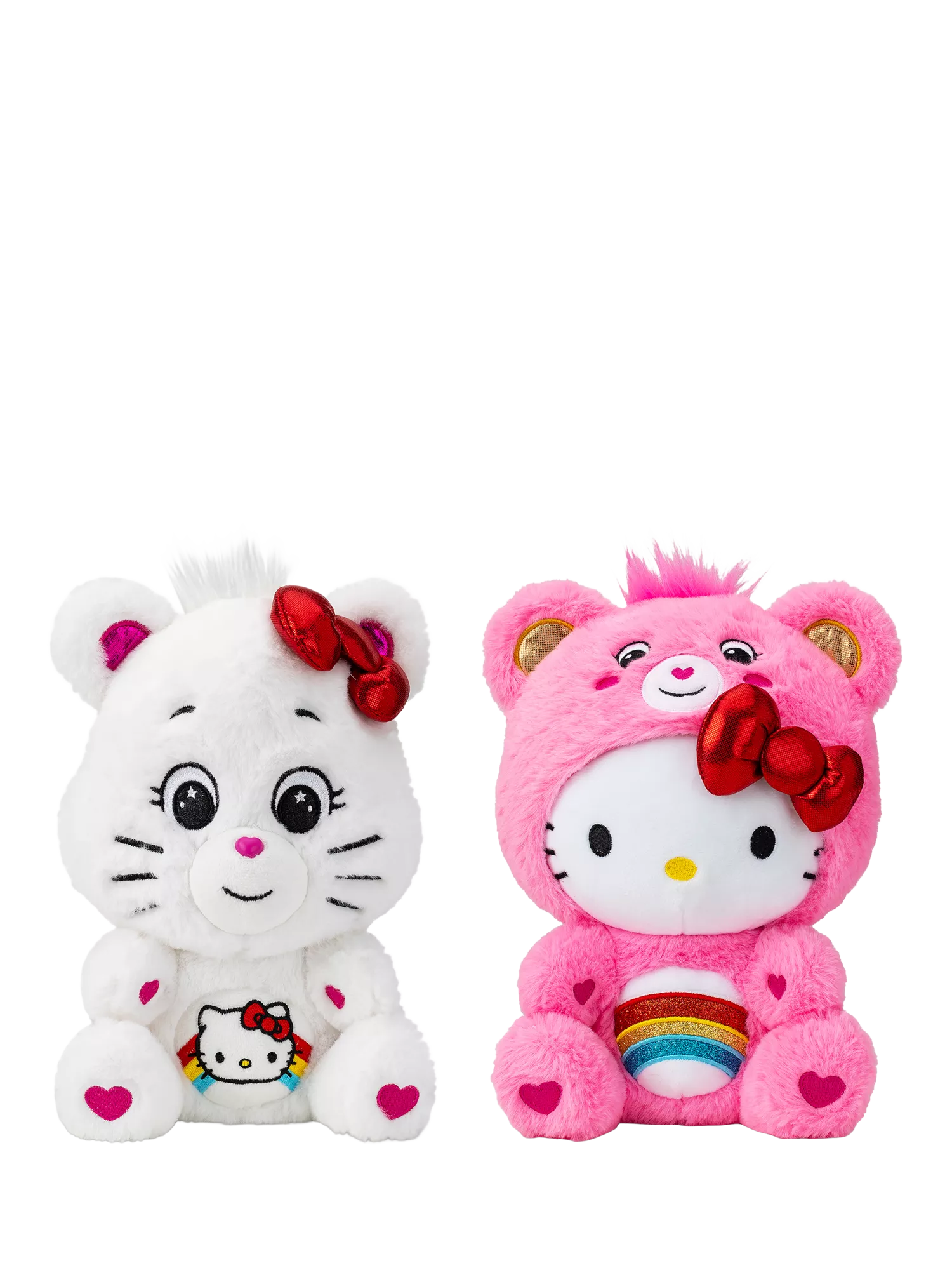 Care Bears Hello Kitty and Cheer Bear plush duo 25cm, UK version
