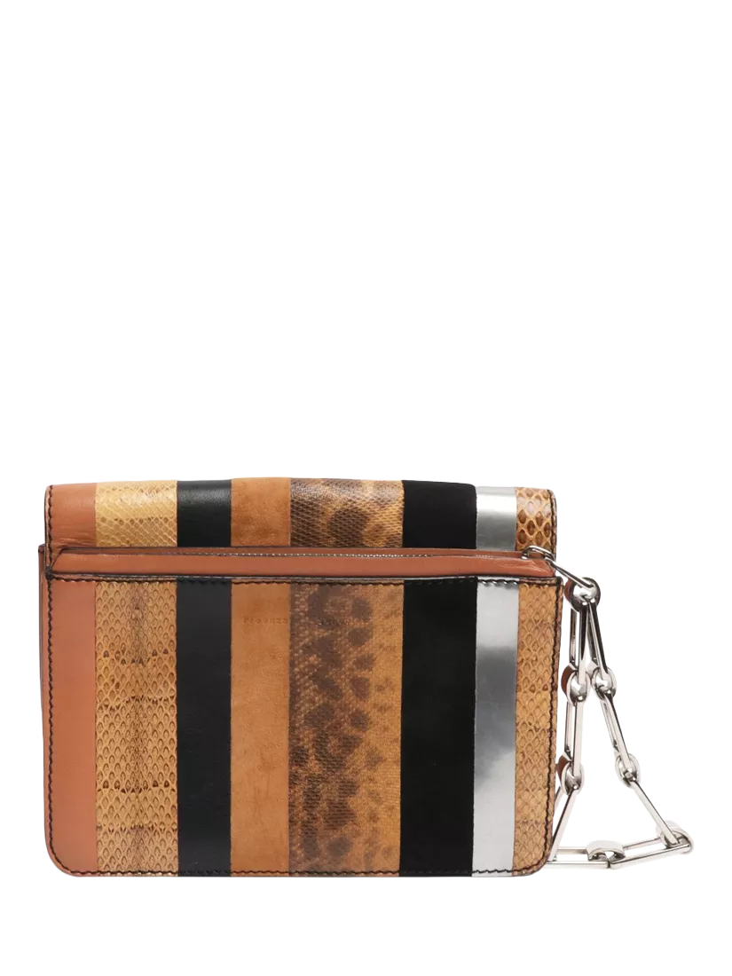 Proenza Schouler clutch bag brown striped exotic leather 19cm (British brand)