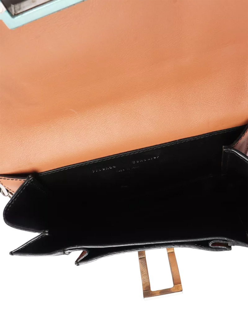 Proenza Schouler clutch bag brown striped exotic leather 19cm (British brand)