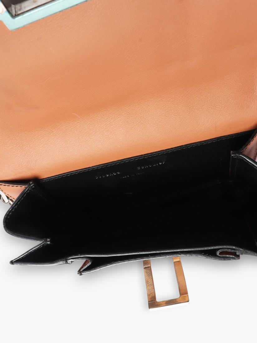 Proenza Schouler clutch bag brown striped exotic leather 19cm (British brand)