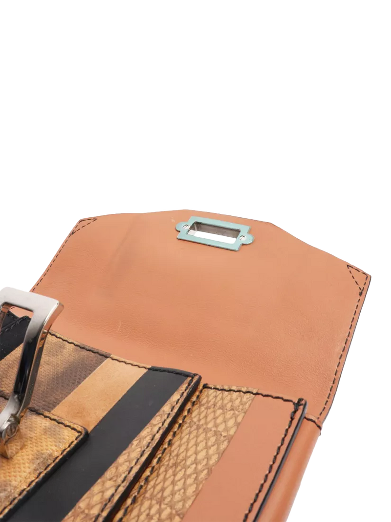 Proenza Schouler clutch bag brown striped exotic leather 19cm (British brand)