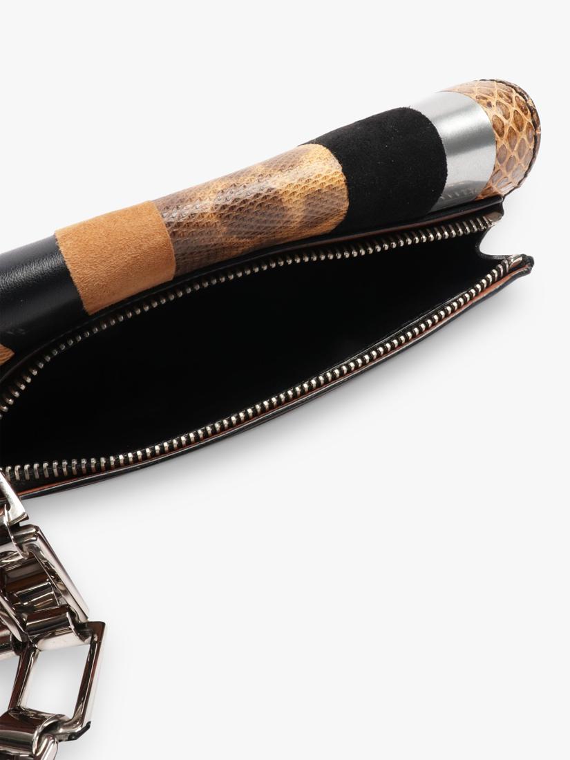 Proenza Schouler clutch bag brown striped exotic leather 19cm (British brand)