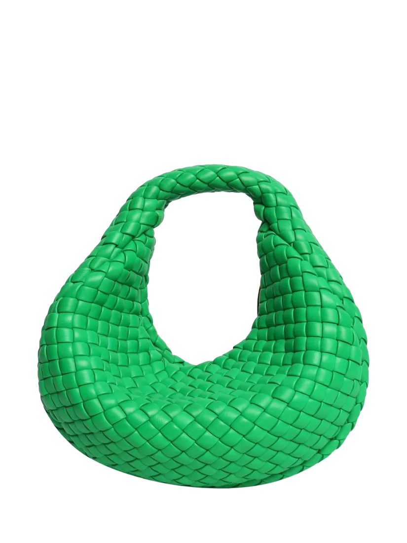 Bottega Veneta green intrecciato lambskin top handle bag - British product