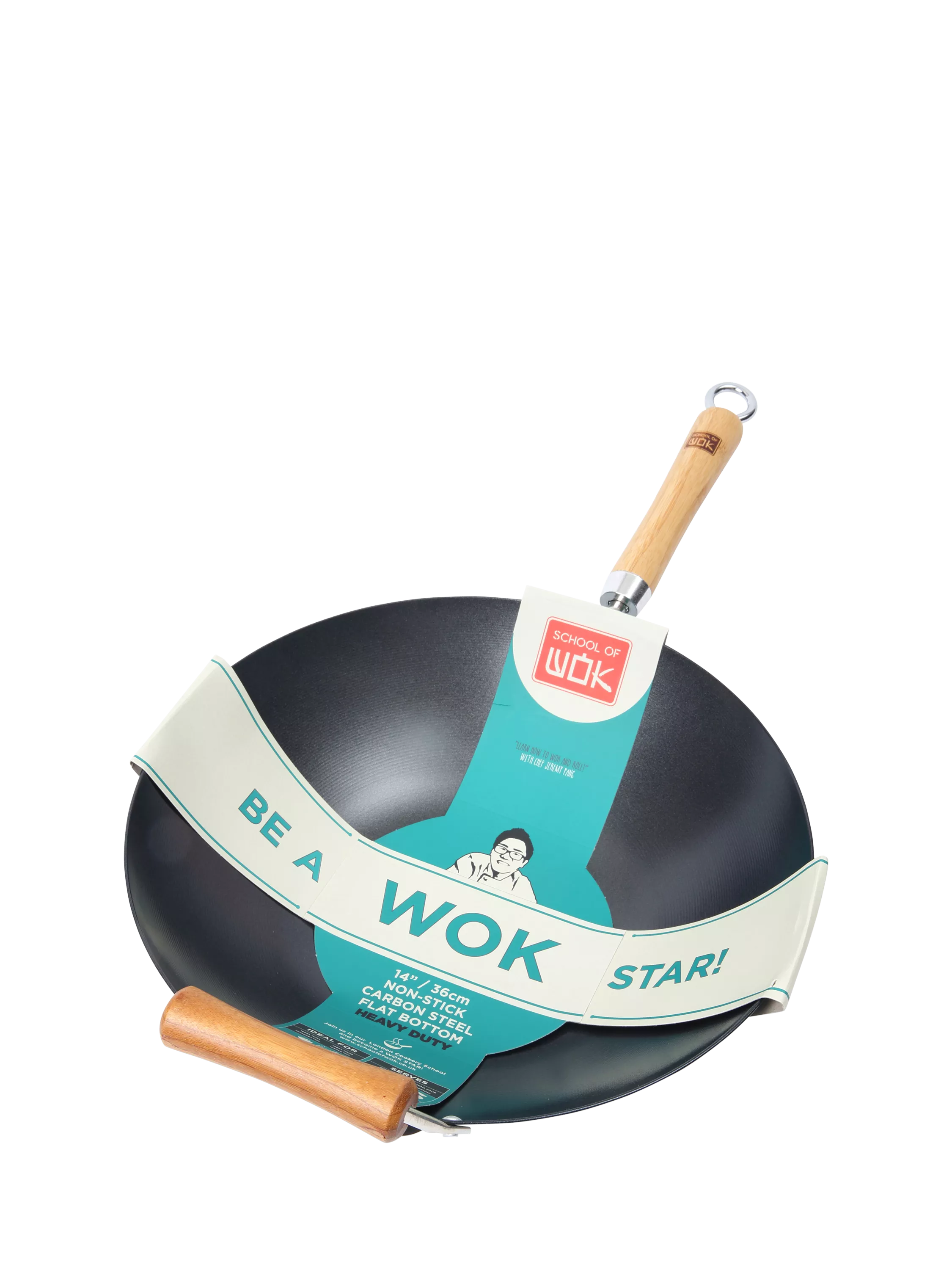School of Wok non-stick carbon steel wok 36cm (British brand)