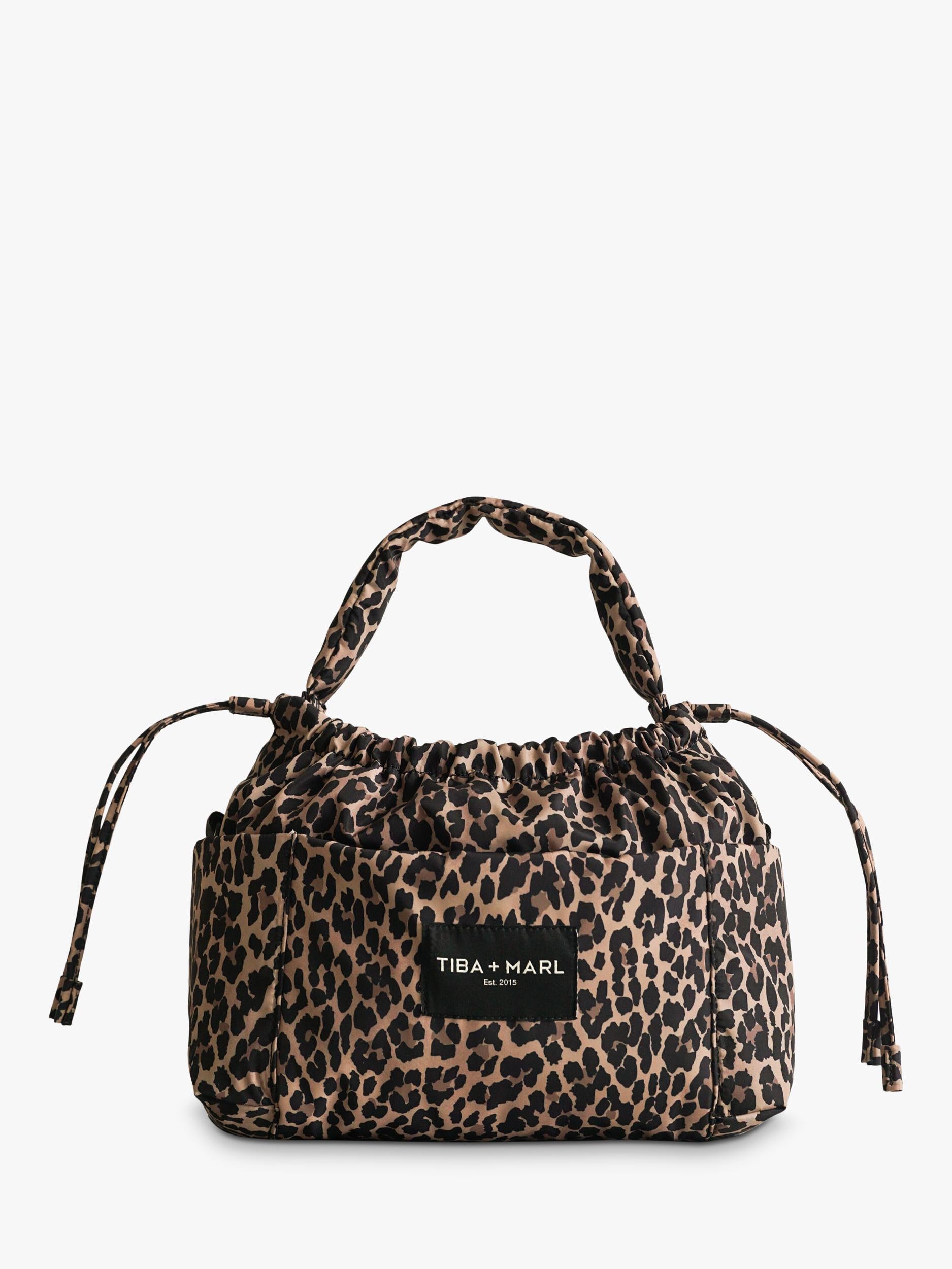 Tiba+Marl mini changing bag leopard print, imported from the UK