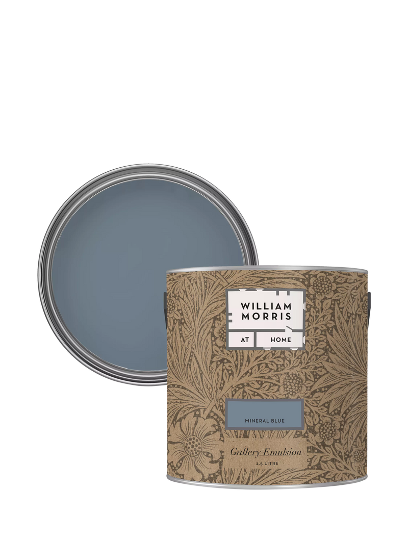 William Morris At Home Mineral Blue matt emulsion paint 2.5L, imported from the UK