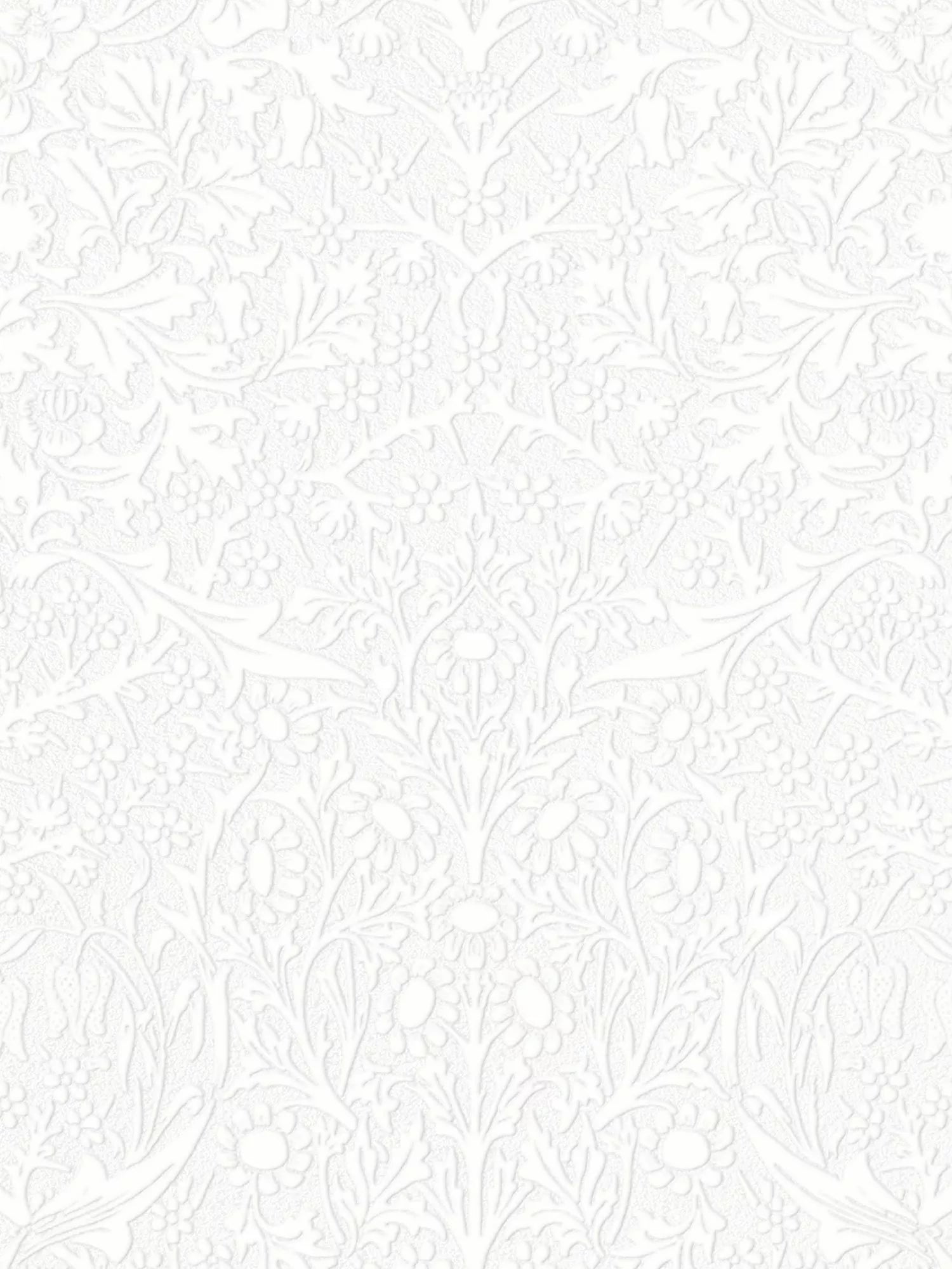 William Morris At Home Blackthorn paintable wallpaper roll white (British brand)