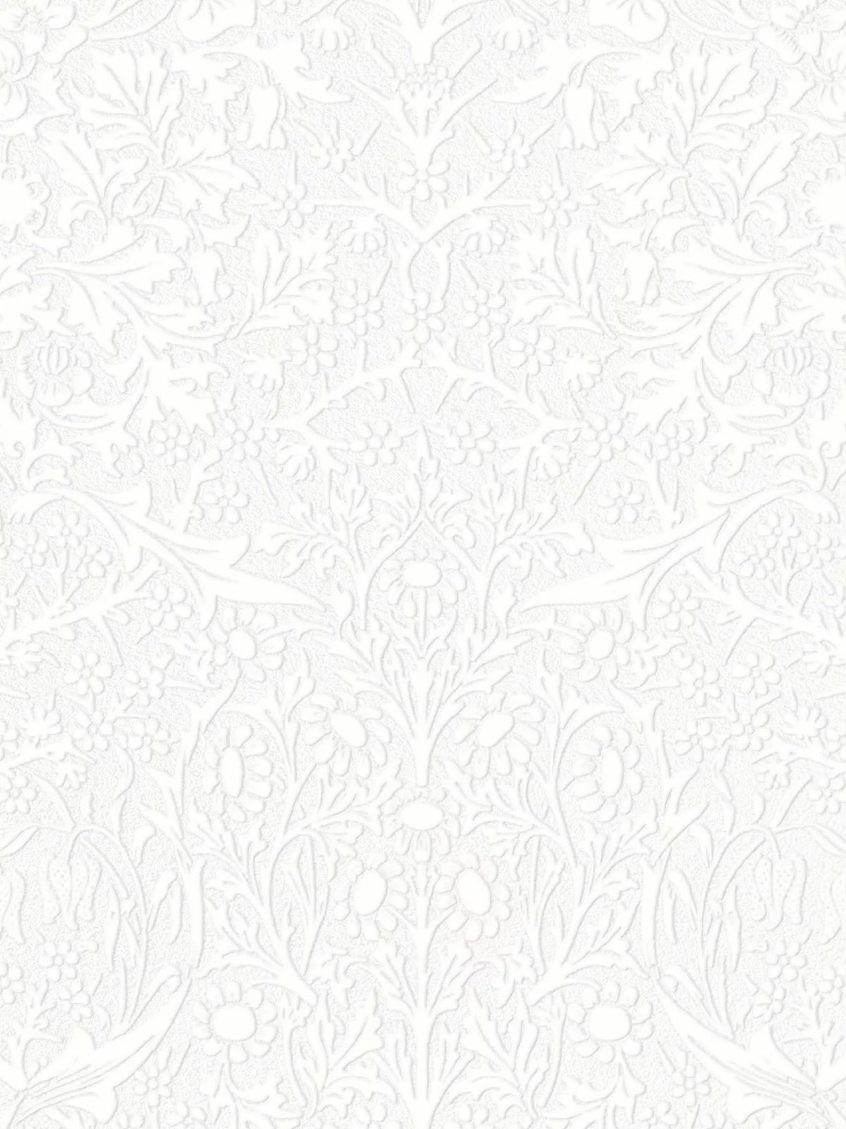 William Morris At Home Blackthorn paintable wallpaper roll white (British brand)