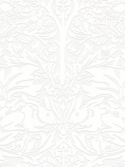 John Lewis William Morris At Home Brother Rabbit Paintable Wallpaper, White- Buy online at McGrocer