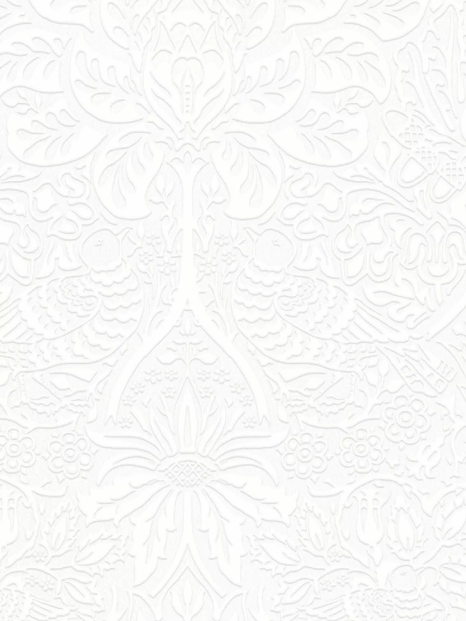 William Morris At Home Dove & Rose paintable wallpaper white, UK version