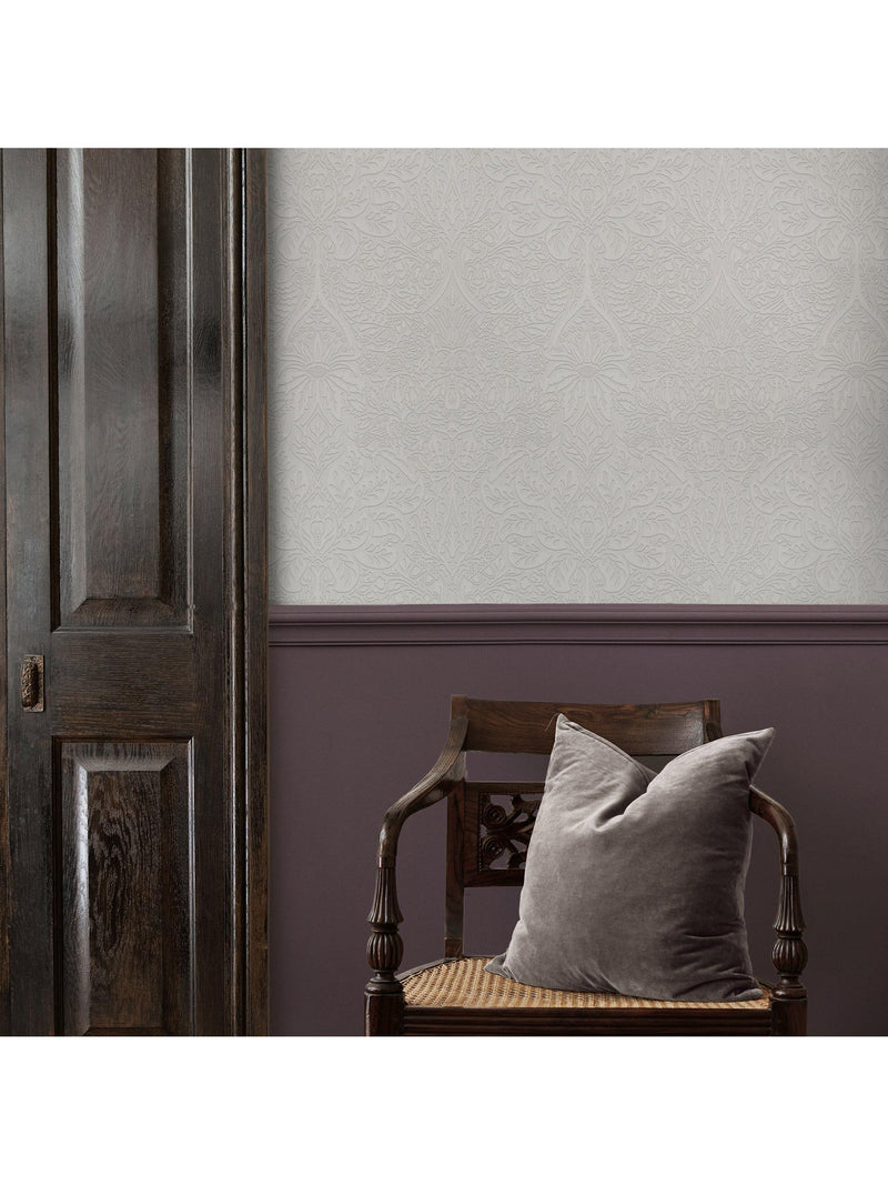 William Morris At Home Dove & Rose paintable wallpaper white, UK version