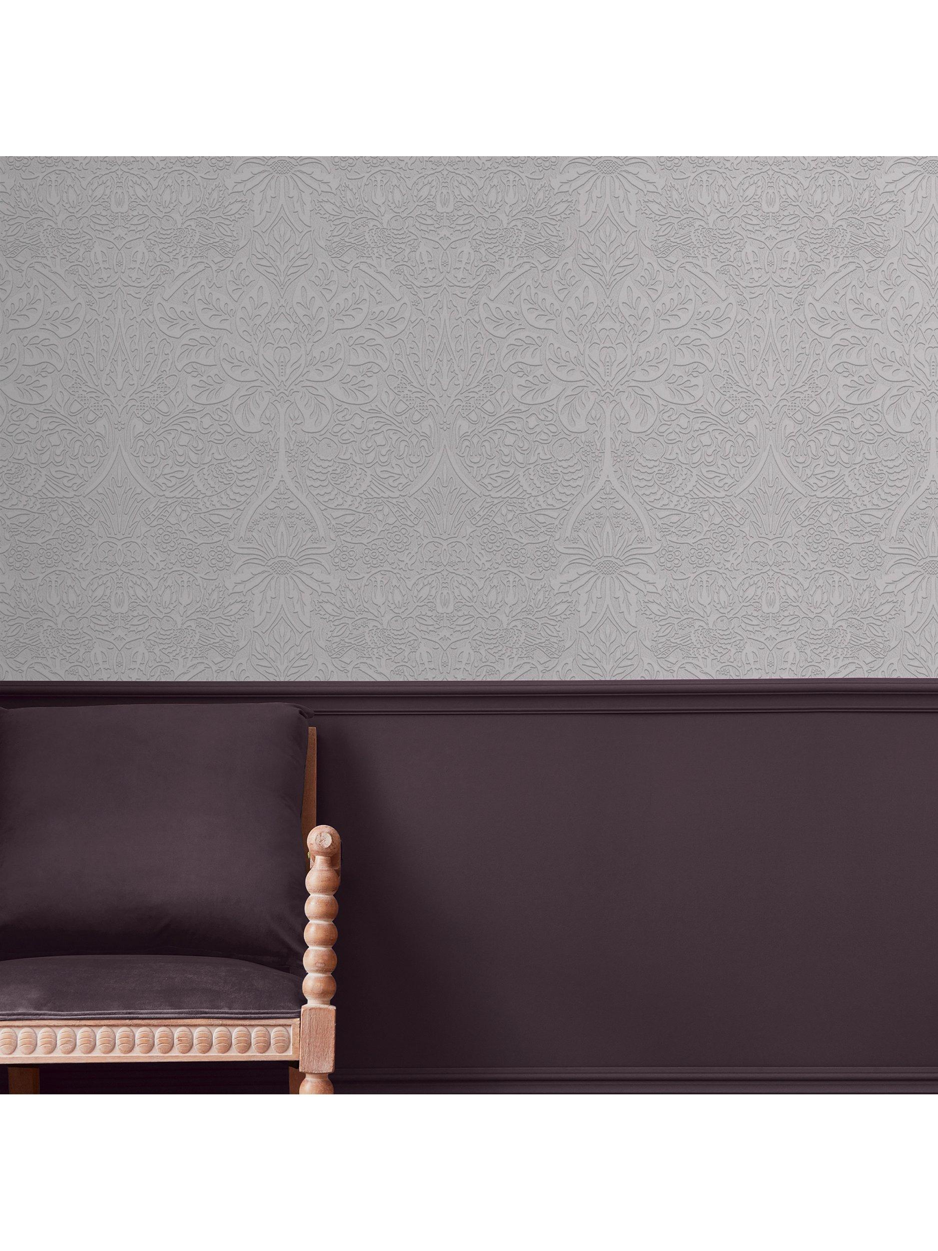 William Morris At Home Dove & Rose paintable wallpaper white, UK version