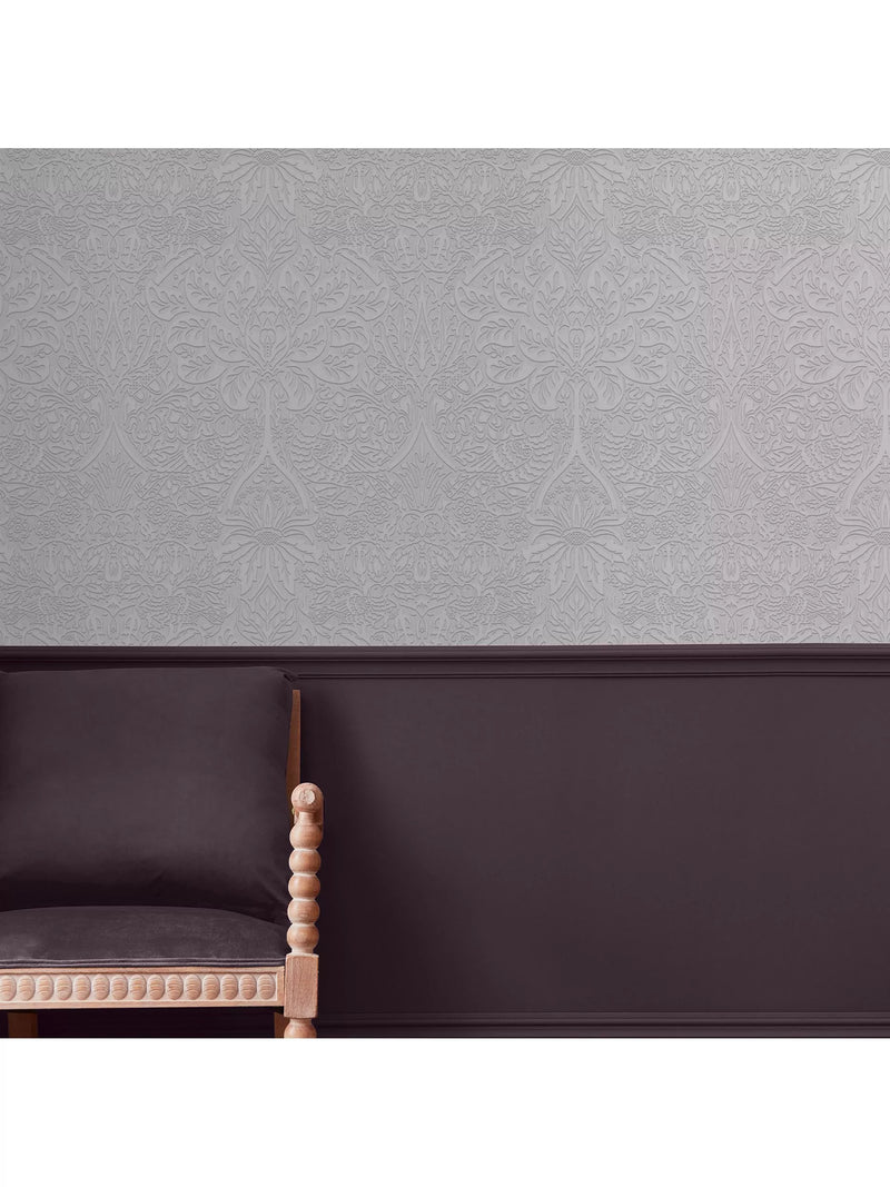 William Morris At Home Dove & Rose paintable wallpaper white, UK version