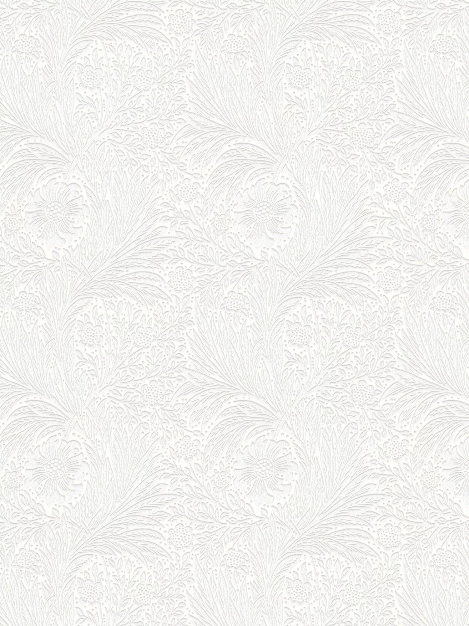 William Morris At Home Marigold paintable wallpaper white, imported from the UK