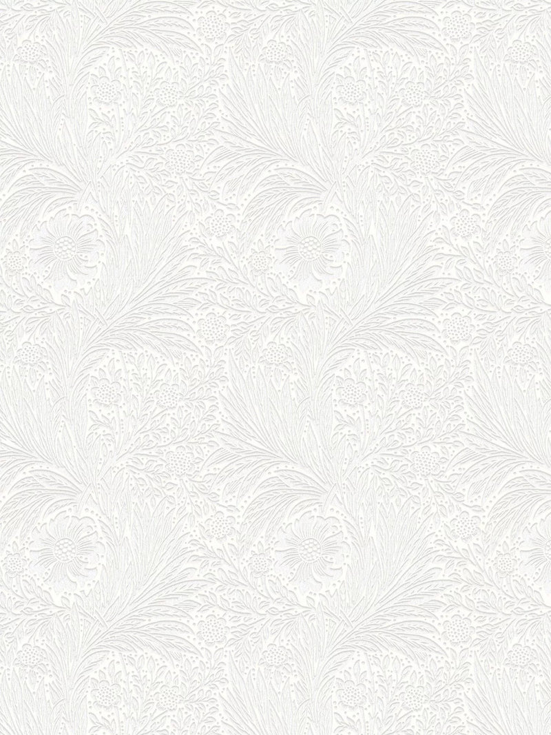 William Morris At Home Marigold paintable wallpaper white, imported from the UK