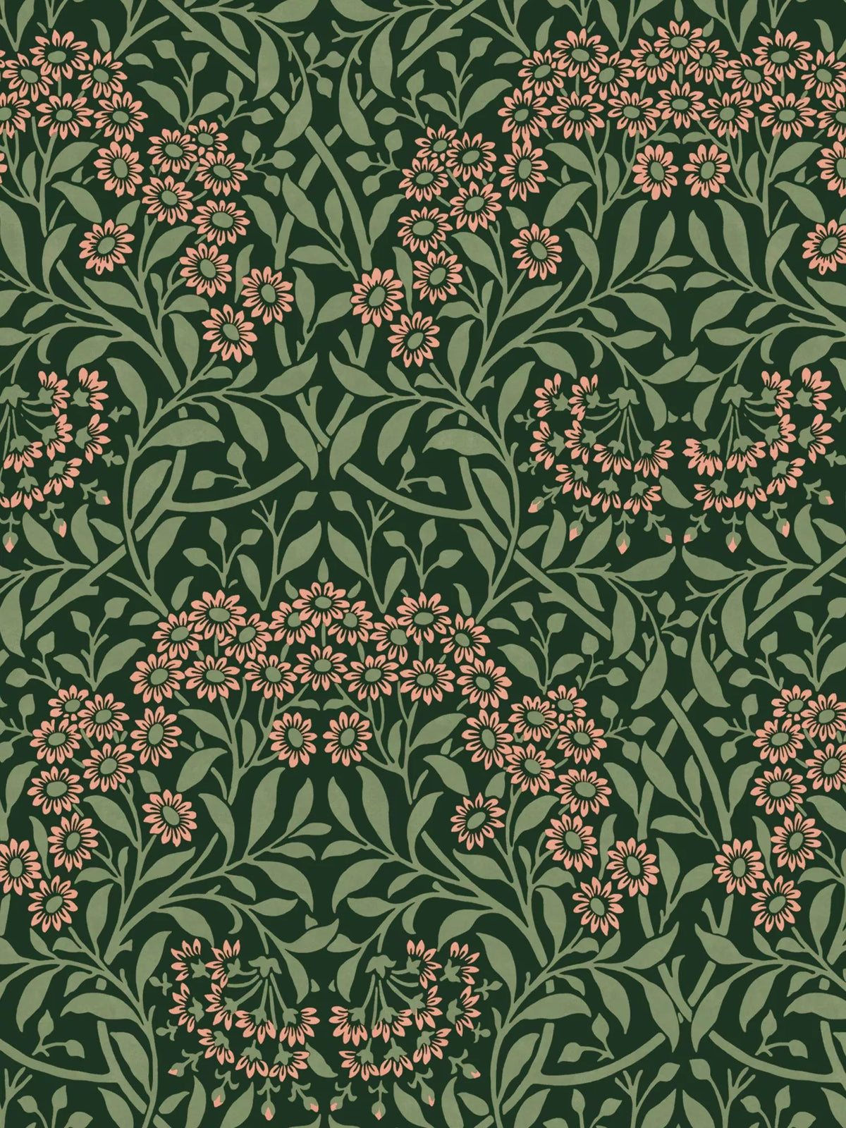 William Morris At Home Michaelmas Daisy wallpaper roll, imported from the UK