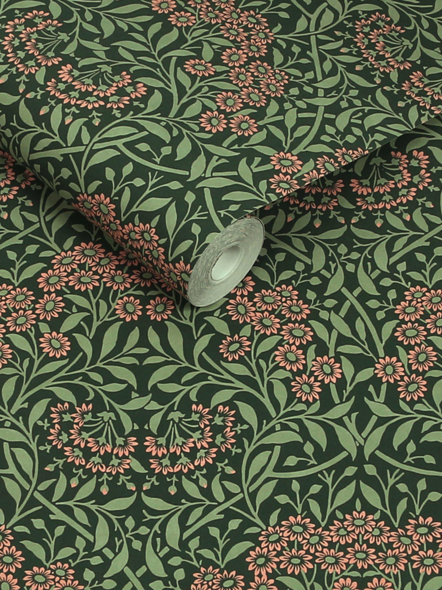 William Morris At Home Michaelmas Daisy wallpaper roll, imported from the UK