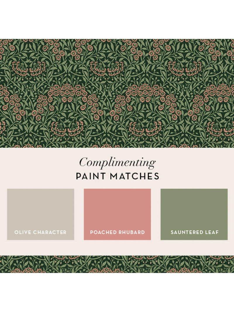 William Morris At Home Michaelmas Daisy wallpaper roll, imported from the UK