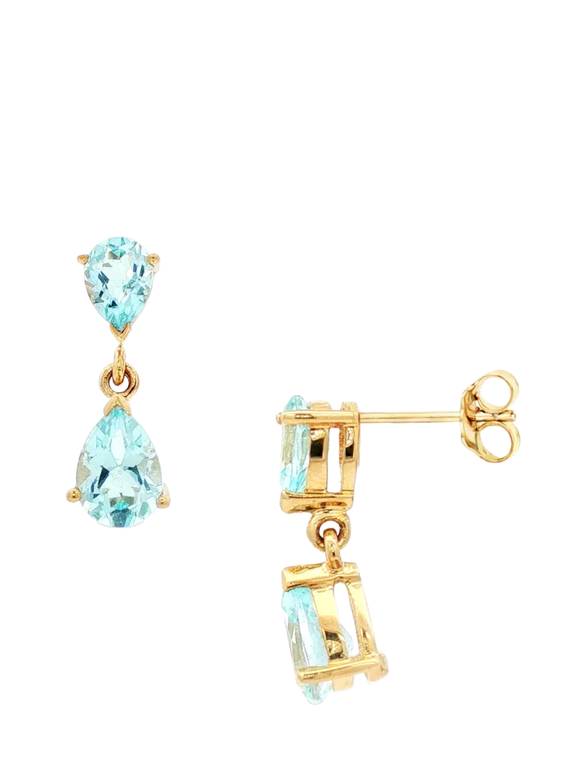E.W Adams blue topaz drop earrings, UK version