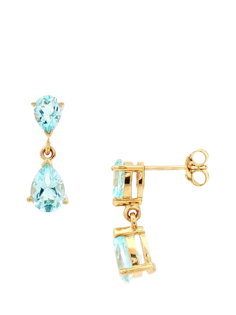 E.W Adams blue topaz drop earrings, UK version