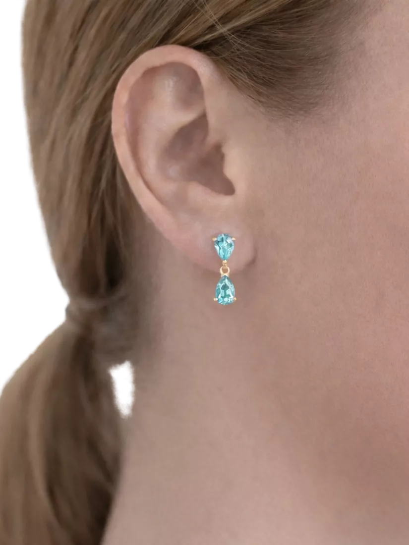 E.W Adams blue topaz drop earrings, UK version