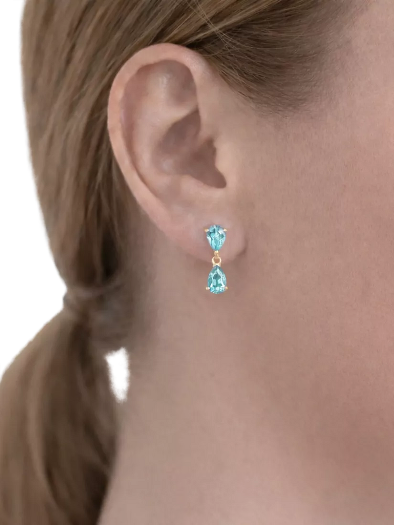 E.W Adams blue topaz drop earrings, UK version