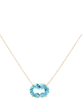 E.W Adams blue topaz pendant 9ct gold, UK version