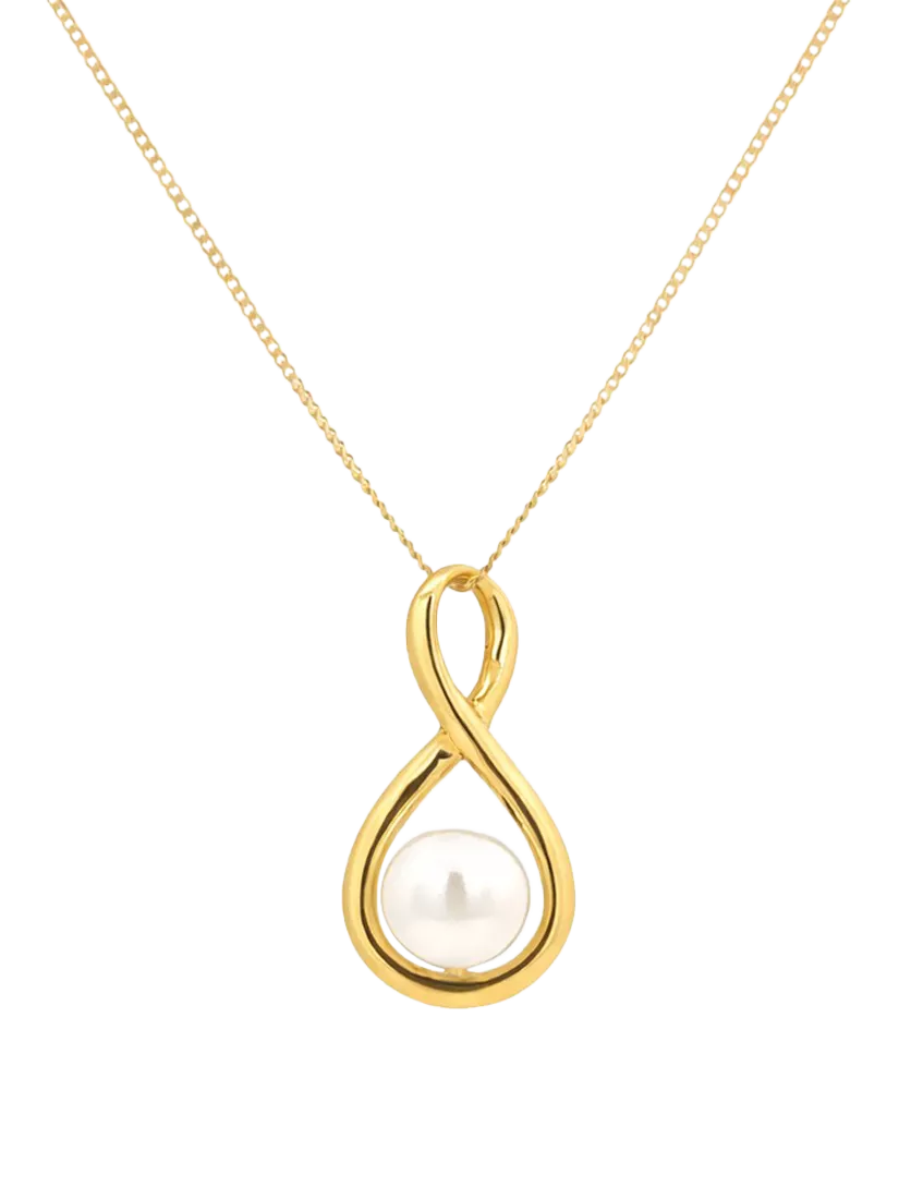 E.W Adams 9ct gold freshwater pearl pendant, imported from the UK