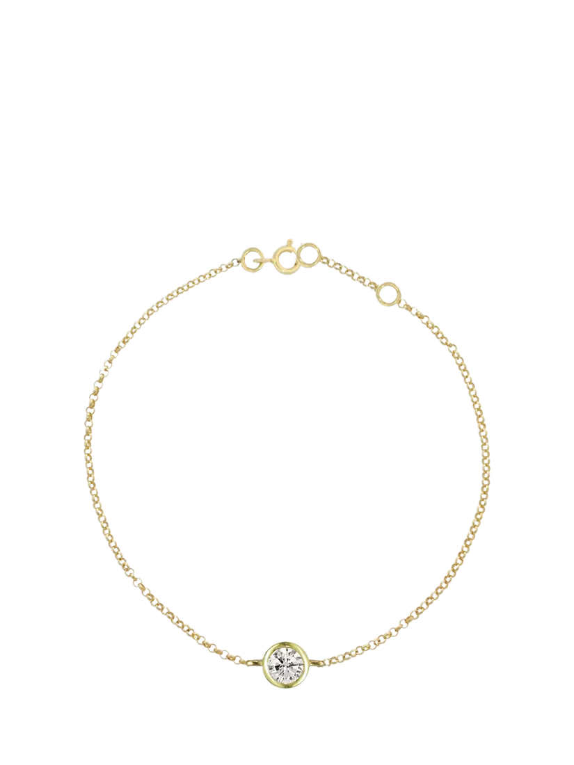 E.W Adams 9ct Gold Round Diamond Chain Bracelet