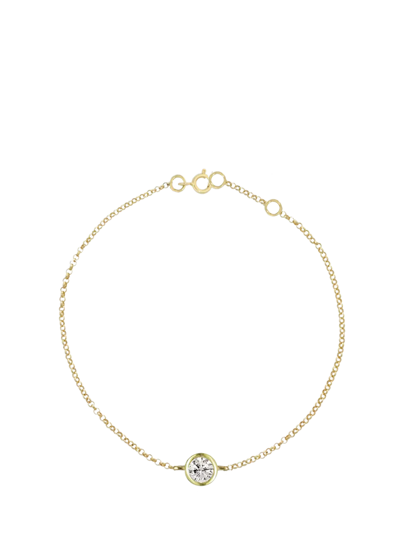 E.W Adams 9ct Gold Round Diamond Chain Bracelet