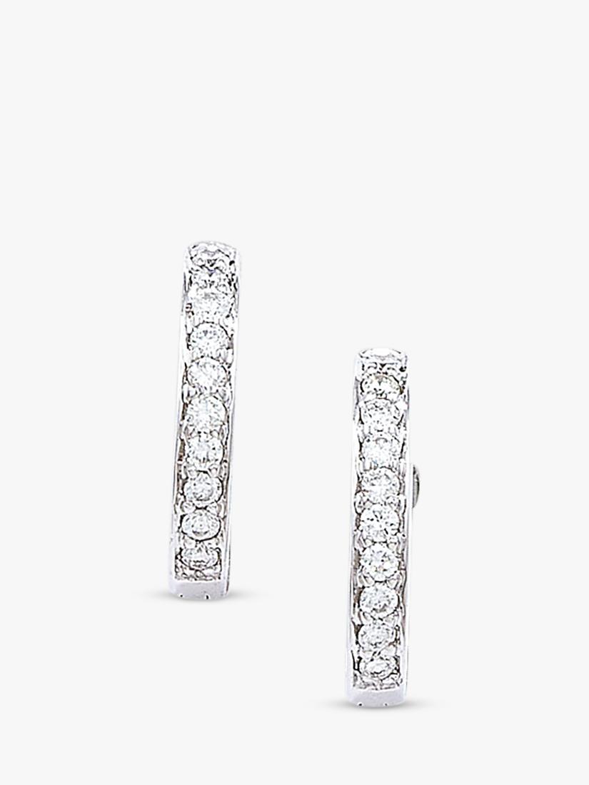 E.W Adams 9ct gold diamond huggie hoops 0.13ct, imported from the UK