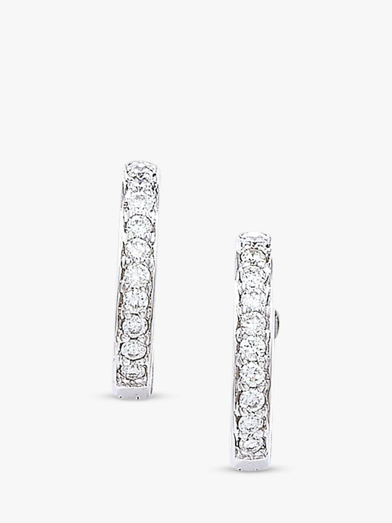 E.W Adams 9ct gold diamond huggie hoops 0.13ct, imported from the UK