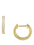 E.W Adams 9ct Gold Diamond Huggie Hoop Earrings