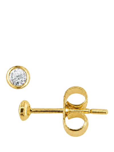 John Lewis E.W Adams 9ct Yellow Gold Diamond Solitaire Stud Earrings- Buy online at McGrocer
