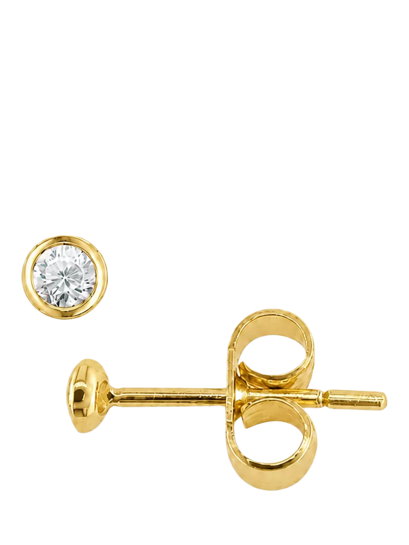 E.W Adams 9ct gold diamond stud earrings, UK version