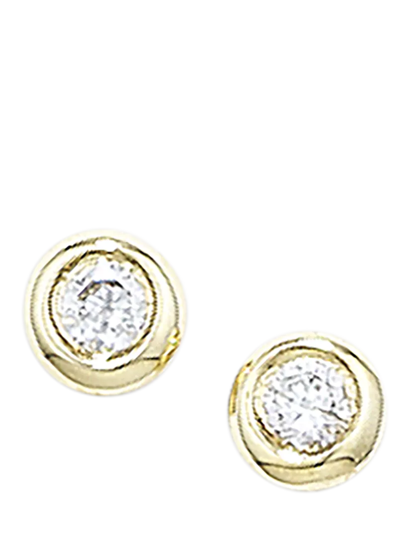 E.W Adams 9ct gold diamond stud earrings, UK version